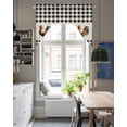thumbnail image 4 of Black White Plaid Rooster Swag Valances for Windows, Small Curtains Drapes, Vintage Farmhouse Checkered Rustic Kitchen Window Curtains Over Sink Window Treatment Valance for Bedroom/Bathroom 56"x36", 4 of 5