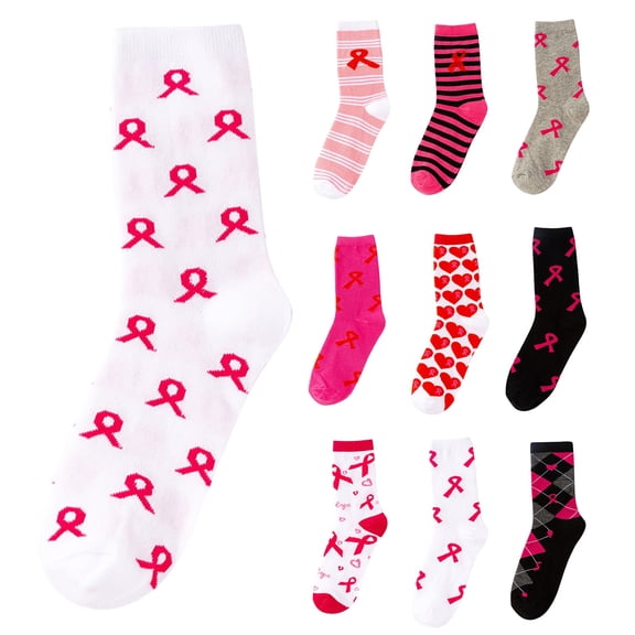 Summer Sales LSONABXA Saving $5 Beige Socks for Women Breast Cancer Awareness Socks Ribbon Soft Ankle Socks Women Short Socks for Women