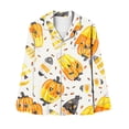 thumbnail image 4 of BiZtdJrK Fashion Sleepwear Sets for Women Novelty Pumpkin Printed Halloween Pajamas 2 Piece Outfits Long Sleeve Lapel Button Down Shirts and Pants Lounge Set with Chest Pocket BB-Multicolor M, 4 of 5