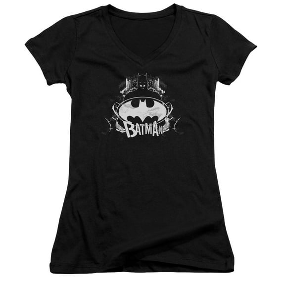 Batman Grim & Gritty Junior Women's T-Shirt V-Neck Black