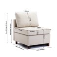 thumbnail image 4 of Smilegend Modular Mid-Century Modern Sofa Sectional Couch, Armless Chair with Removable Washable Cushion Covers, Durable Linen Upholstery, Cream, 4 of 6