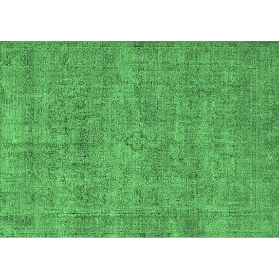 Ahgly Company Indoor Rectangle Oriental Emerald Green Industrial Area Rugs, 6' x 9'