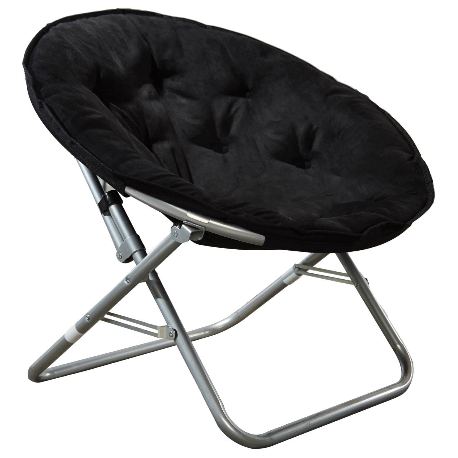 Mainstays Large Super Soft Microsuede 30" Adult Saucer Chair, Black