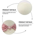 thumbnail image 3 of 50-52cm hat circumference children's bow fisherman basin hat summer sunscreen big brimmed straw hat outdoor sunshade straw hatMilky white, 3 of 5