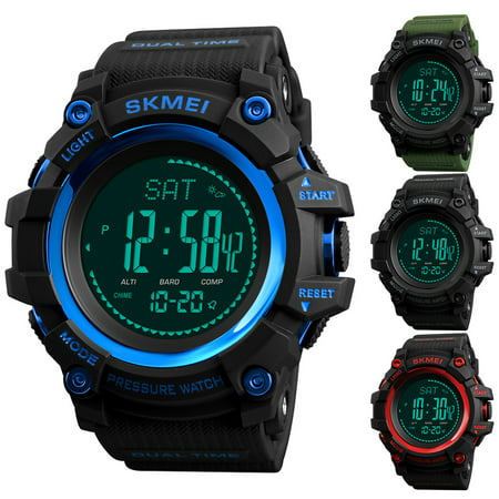 Men Digital Sport Military Watch With Altimeter Barometer Thermometer Compass