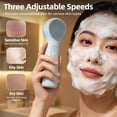 thumbnail image 2 of Electric Silicone Facial Cleansing Brush, 3 Modes with 45°C Thermal Heating, IPX7 Waterproof Rechargeable Face Scrubber for Deep Cleaning, Exfoliating, and Massaging for Women and Men, 2 of 8
