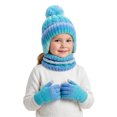 thumbnail image 7 of Fancifize Kids Winter Hat Gloves Scarf Sets, Knit Fluffy Earflap Beanie Hats with Pom Mittens and Strechy Neck Warmer, 3 Piece Outfits, 7 of 7