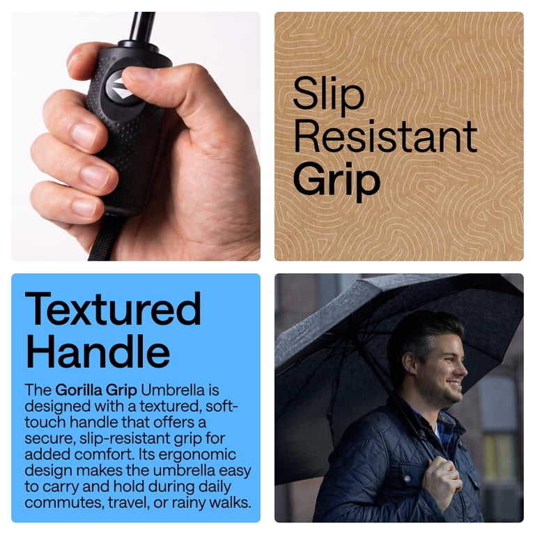 Gorilla Grip Compact Windproof Rain Umbrella, 42 Inch photo 2