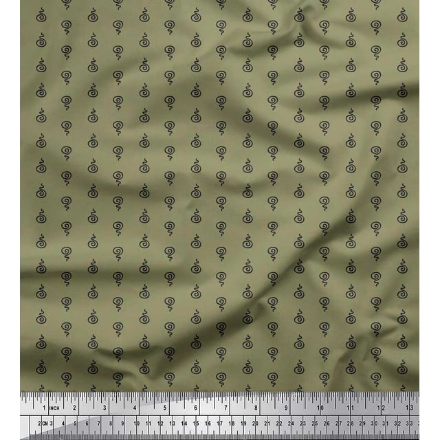 Soimoi Poly Georgette Fabric Spiral Shirting Print Fabric by Yard 52 Inch Wide
