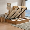 thumbnail image 3 of Zanmintaobo King Size Lift up Storage Bed Frame, Headboard-Free Wood Platform,Heavy Duty Slats,No Box Spring Needed,Rustic Brown, 3 of 11
