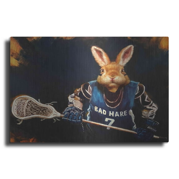 Luxe Metal Art 'Game Face No. 2' by Lucia Heffernan, Metal Wall Art, 24"x16"