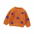 thumbnail image 6 of Sweater for Girls Size 6-9 Months Newborn Infant Crew Neck Outfits Long Sleeve Pumpkin Knitted Orange Hoodies and Sweatshirts, 6 of 7