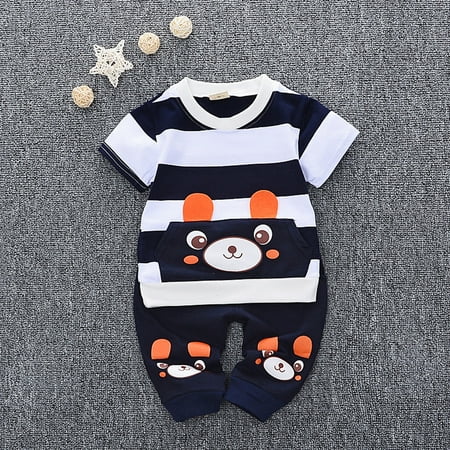 

Toddler Boys Outfit Sets Summer Cute Cartoon Pattern Short Sleeved Clothes Suit