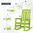 thumbnail image 6 of JUSTLET 2pc Outdoor Chair, HDPE Plastic Patio Rocking Adirondack Chairs,Apple Green, 6 of 8