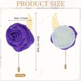 thumbnail image 2 of Uxcell 6 Pcs Boutoneras de Novio Rosa Pines para Hombres Ceremonia de Boda Aniversario Prom Fiesta Formal, Púrpura Profundo (4.7"x2"), 2 of 7