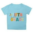 thumbnail image 4 of Tfken Toddler Teen Girls Tee Comfortable Letter Print Short Sleeve Tops Back To School Cute Blue T-Shirts Size 7 Years-8 Years, 4 of 4
