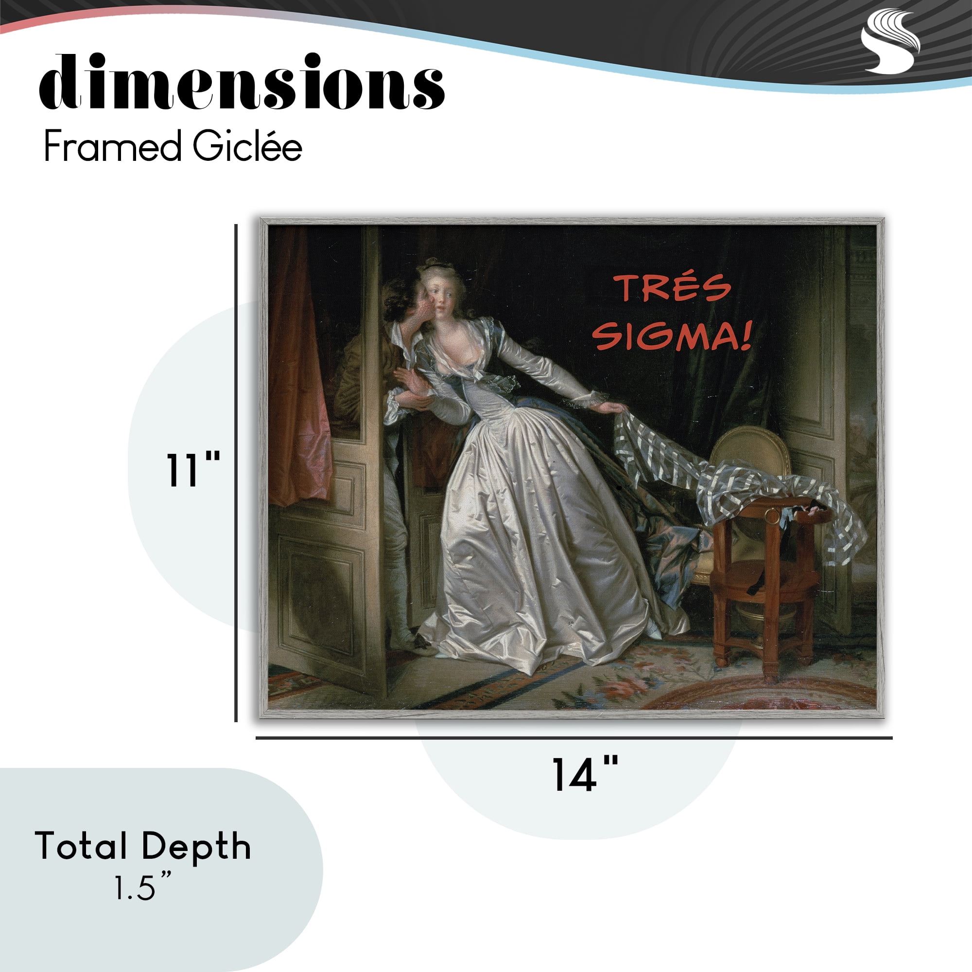 Stupell Industries Iconic Tres Sigma Gray Framed Giclee Art, design by Grotto Studios