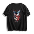 thumbnail image 4 of Xdegoge 4th of July Butterfly Floral Graphic T Shirt for Women Short Sleeve Crewneck Casual Classic Red White and Blue Patriotic Celebration Summer Vacation Tops Tees, 4 of 5