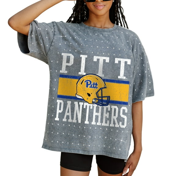 Women's Gameday Couture Gray Pitt Panthers On the Ball Oversized T-Shirt