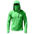 thumbnail image 6 of Inglocry Men's UPF 50+ Sun Hoodie with Mask Fishing Shirts UV Protection Long Sleeve, Quick Dry Hooded Rash Guard Hikingwith Zipper Pocket Green S, 6 of 6