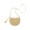 thumbnail image 3 of YYV Bohemian Paper Rope Crochet Crossbody Bag Small Handwoven Straw Shoulder Purse with Tassel for Beach Casual Travel Summer Festival Boho Style Lightweight Accessory, 3 of 7
