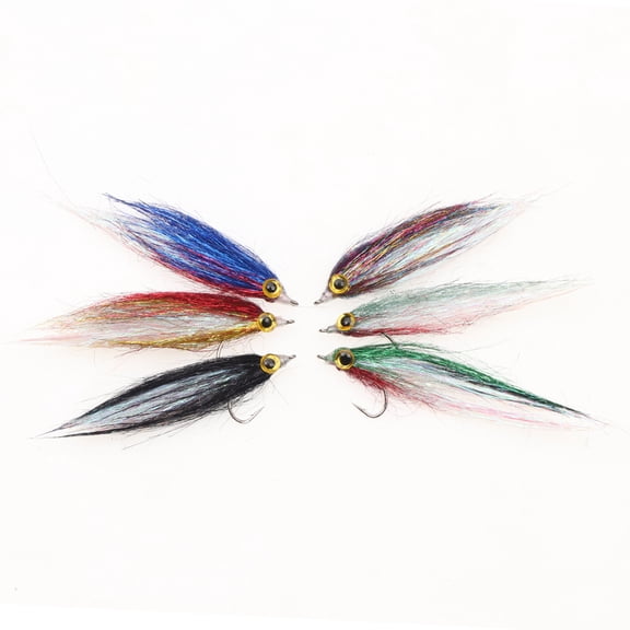 6pcs Lures Set Ice Fly Barbed Hook Artificial Fishing Fly Realistic Baits Fish Lure for Salmon