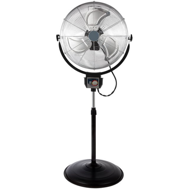 Optimus F-4205 20 Inch 3 Speed Standing Oscillating Industrial Floor Fan, Chrome