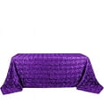thumbnail image 2 of BalsaCircle Satin 90" x 132" Raised Rectangle Tablecloth Rosette Floral Purple, 2 of 8