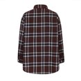 thumbnail image 5 of Winter Savings Clearance! Lindreshi Shackets for Women Fall Fashion Woman Long Sleeve T-Shirt Open Front Loose Outerwear Plaide Blouse Coat Tops, 5 of 6