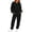 Black #663, variant on Women's 2 Piece Sweatsuit Set Crewneck Sweatshirt and Jogger Pants, Casual Fall Lounge Outfit with Pockets Relaxed Matching Tracksuit, 2XL