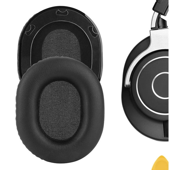 Geekria QuickFit Replacement Ear Pads for Audio-Technica ATH-M70X Headphones Ear Cushions, Repair Parts (Black)