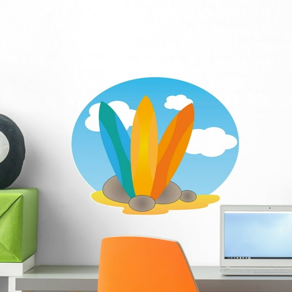 Surfboard Wall Mural Decal by Wallmonkeys Vinyl Peel and Stick Graphic (18 in H x 18 in W