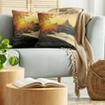 thumbnail image 5 of Ambesonne Fall Throw Pillow Cover 2 Pack, Sunset Tiber River Rome, 24", Marigold Yellow Black, 5 of 7