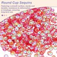 thumbnail image 3 of Loose Sequins 2000 Pcs 5MM Silver Backed Cup Embroidery Sequins Spangles for Jewelry Making Crafts Sewing, AB Bright Red, 3 of 6