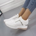 thumbnail image 6 of Platform Wedge Sneakers for Women Fashion Tennis Shoes Ladies Hidden Sneakers Outdoor Lace Floral Embroidery Breathable Orthopedic Sneaker for Women Comfortable Work Shoes for Casual and Daily Wear, 6 of 6