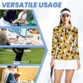 thumbnail image 6 of Chririnla Sunflower Skull Halloween Funny Print Women's Long Sleeve Shirt Moisture Wicking Quick Dry Golf Tennis Sports Shirts Tops Slim Fit Straight Blouses for Holiday,L, 6 of 7