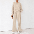 thumbnail image 6 of Women 2 Piece Outfits Fall Sweatsuits Crewneck Sweatshirt Wide Leg Sweatpants Lounge Sets Tracksuit, 6 of 7
