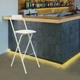 thumbnail image 4 of 1 Pcs 29.5" Tall Chair,Cushioned Padded Folding Bar Stool,Bar Stool,Portable Folding Stool, Load Capacity 275lbs, for Kitchen Living Room Garden Camping Fishing, White, 4 of 18