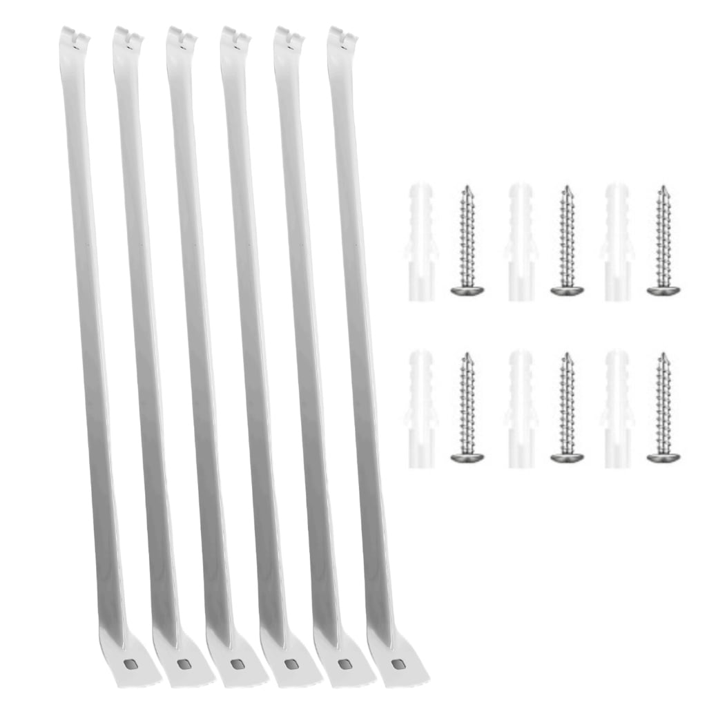 T-HOTLYST 6Pieces 17Inch Stainless Steel Wire Rack Brackets Accessory for Closet Shelving Installation Includes Anchors and Pin