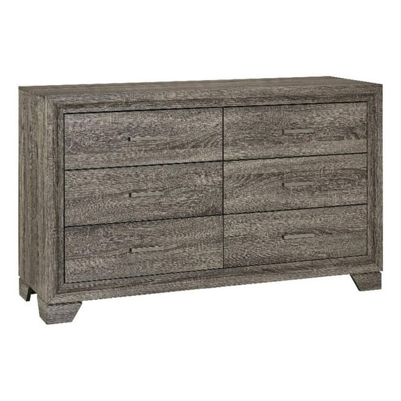 Wright 6-drawer Dresser Cabinet Brown Oak