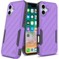 thumbnail image 4 of For Iphone 16 Plus 6.7 Inch Noble Lined Shockproof Dual Layer Hybrid - Dark Purpleblack, 4 of 6
