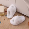 thumbnail image 5 of Yindaity Boys Slippers Girls Fuzzy Memory Foam Slippers Comfy丨Kids Fluffy Plush Open Toe House Slippers丨Slip On Furry Home Slides(White,24), 5 of 6