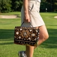 thumbnail image 4 of COEQINE Golf Cart Accessories Seat Covers with 4 Pockets, Foldable Design for Easy Carry Quilted Towel Seat Cover for EZGO Yamaha Club Cars, American Tribal Highland Cow Sunflower Brown, 4 of 8