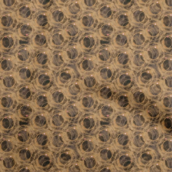 oneOone Cotton Silk Tawny Brown Fabric Abstracts Sewing Material Print Fabric By The Yard 42 Inch Wide