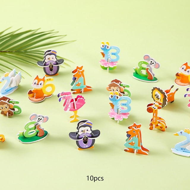 Set de 10 rompecabezas educativos de dibujos animados perfecl para niños Pequeños