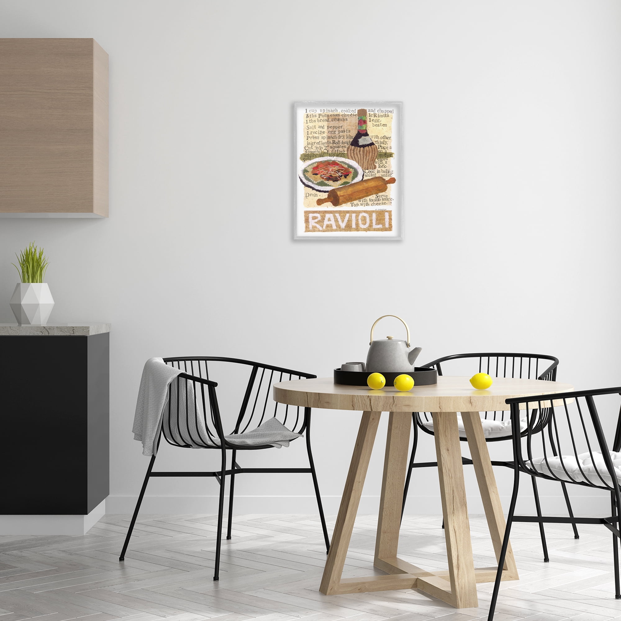 Stupell Industries Vintage Ravioli Recipe Food & Beverage Painting Gray Framed Art Print Wall Art, 16 x 20
