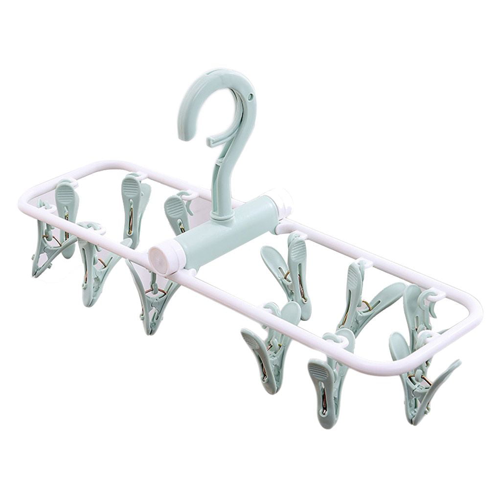 Clothes Hanger Windproof Clothes Rack for Underwear Socks Tie Holder Travel Home School Portable Plastic ZHONGLI 36 Clips Folding Drying Racks