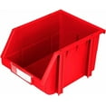 thumbnail image 2 of DJC Supply RED Heavy duty thermoplastic storage bin organizer, Stackable, Hangable, Side-connect (8 PACK) LARGE 8.4" X 11" X 6.9", 2 of 3
