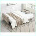 thumbnail image 4 of Haran Stylish Fabric Pull-Out Sleeper Sofa with Storage - Queen-Sized Bed - Living Room | Beige | Solid Wood Frame | Loose Back, 4 of 17