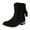 Black, variant on Gray Ladies Bow Decoration Short Boots With Chunky Low Heel Design For Winter Casual Wear